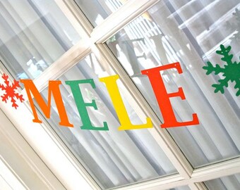 Mele Kalikimaka Banner with Snowflakes.  Merry Christmas.  Foreign Language.  5280 Bliss.  #EtsyGifts