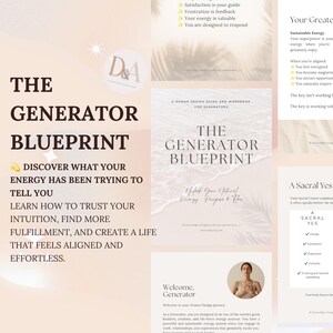 Generator Human Design Guide & Workbook | Energy Type Blueprint PDF | Self Discovery Journal | Digital Download