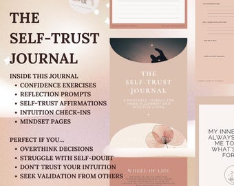 Self-Trust Journal Printable | Confidence, Intuition & Overthinking Workbook | Guided Self-Reflection and Personal Growth Journal PDF