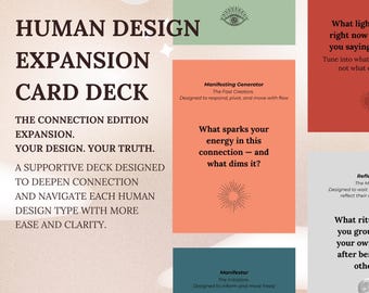 Human Design kaartendeck voor jouw type: typeuitbreidingen relatiekaarten (afdrukbare pdf)