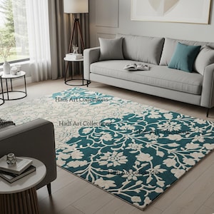 Hand Tufted Modern Rug Flower design Wool Area Rugs For Living room Bedroom Kitchen Entryway Office 5X8 6X9 8X10 9X12 10X14 Custom Green Rug