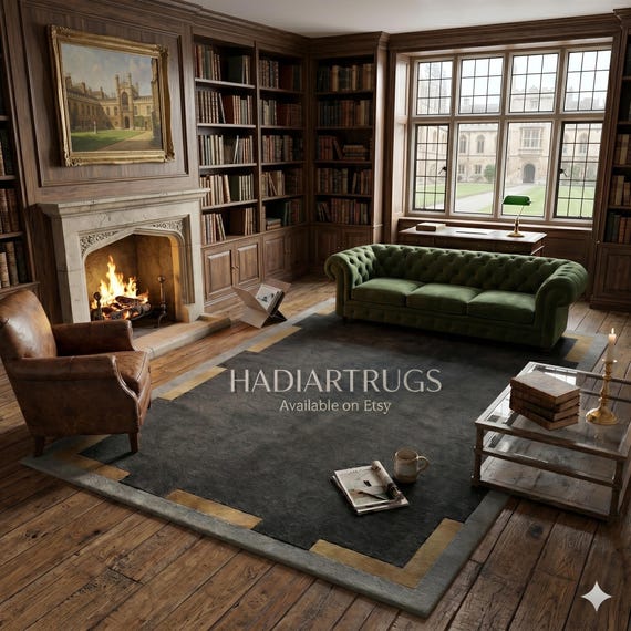 Handmade Hand-Tufted Grey Wool Rug – Modern Geometric Design | Luxury Home Decor | HADIARTRUGS