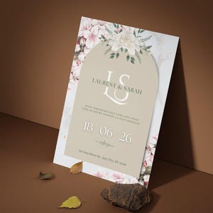 Carte d'invitation de mariage personnalisable