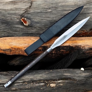 Hand-Forged Viking Style Spear – Decorative Medieval Spear with Rosewood Handle | 32 Inch Collectible | LARP & Cosplay Prop