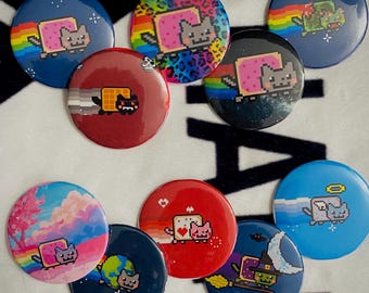 Nyan Cat Meme Pins Sets of 5