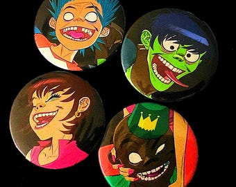 Gorillaz Group Photo Pins Set of 4