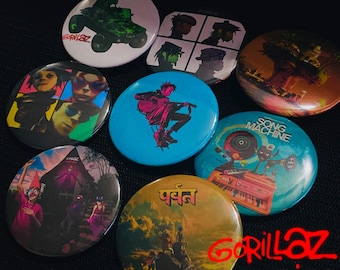 Gorillaz Album Cover Pins (Phases 1-8)