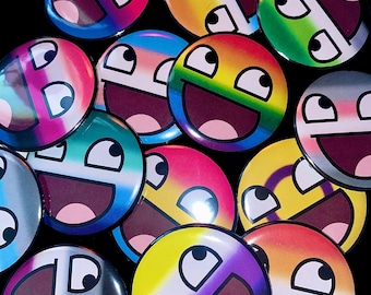 Epic Face Pride LGBTQ+ Pinback Buttons