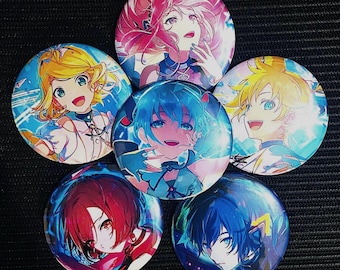 Hatsune Miku: Colorful Stage/Project Sekai World Link 4* Trained Cards Pins/Pinback Buttons [Virtual Singers] (Vocaloid)