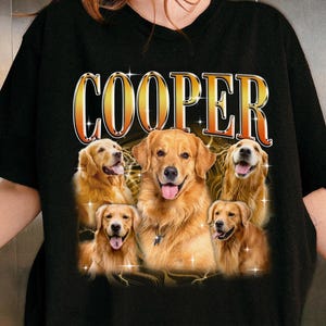 Custom Bootleg Pet Shirt With Photo + Name, Custom Dog Portrait Shirt, Personalized Cat Shirt 90&#39;s Tee, Pet Photo Shirt, Dog Mom Bootleg Tee