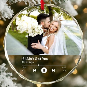 Custom Photo Ornament: First Christmas, Anniversary Keepsake
