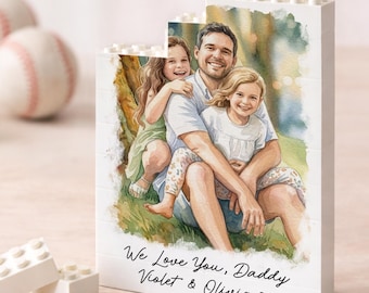 Personalized Daddy Photo Block, Fathers Day Gift, Gift for Dad, Custom Photo Building Block, Dad Puzzle Gift, Gift For Husband