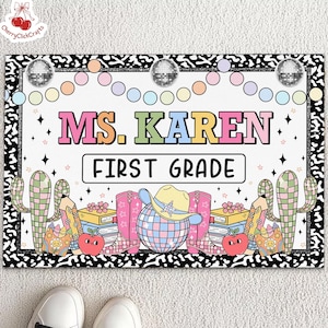 Personalized Teacher Classroom Doormat, Welcome To Teacher Doormat, Classroom Decor, Teacher Back To School Gifts, Custom Classroom Rug