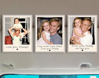Custom Photo Car Visor Clip, Drive Safe Gift For Dad, Father's Day Gift For Husband, Sun Visor Clip Gift For Him, Dad Birthday Gifts