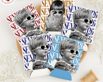 Personalized Senior 2026 Vintage Photo Can Cooler, Custom Face Graduation 2026 Can Cooler, Senior Night Favor, Graduation Party Drink Holder