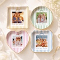 Personalized Bestie Photo Jewelry Dish, Ceramic Trinket Tray for Friend, Striped Bestie Ring Dish, Birthday Gifts For Her, Bridesmaid Gift