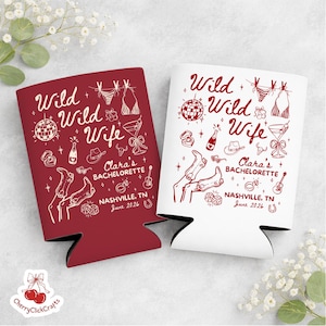 Wild Wild Wife Bachelorette Can Cooler, Western Cowgirl Bachelorette Party Favors, CustomDesert Bachelorette Drink Holder, Bridal Party Gift image 6