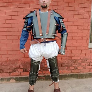 Medieval     Berserk Replica - Blackened Steel Full Set: Cuirass/Shoulders/Bracer/Leg Greaves - Steel Armor    Wearable Costume