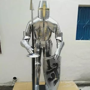 Wearable Medieval Templar Knight Armor Suit: LARP Costume, 18 Gauge Steel Helloween Gift item