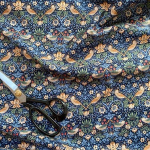 William Morris Kelmscott Mini Strawberry Thief 100% Cotton Fabric by the meter, fat quarter