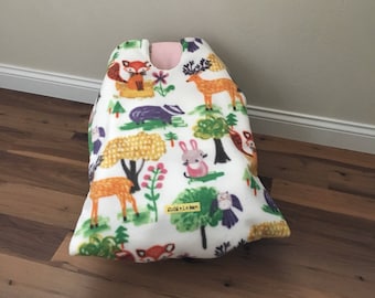 Infant Car Seat Blanket, woodland car seat cover, car seat carrier blanket, car seat coat, winter travel, car seat cover, baby shower gift