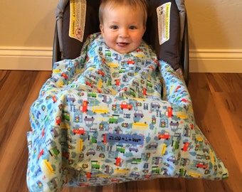 Car Seat Blanket, infant carrier blanket, Vehicles Snug L Bee, baby carrier blanket, car seat cover, baby accessory, baby blanket, winter