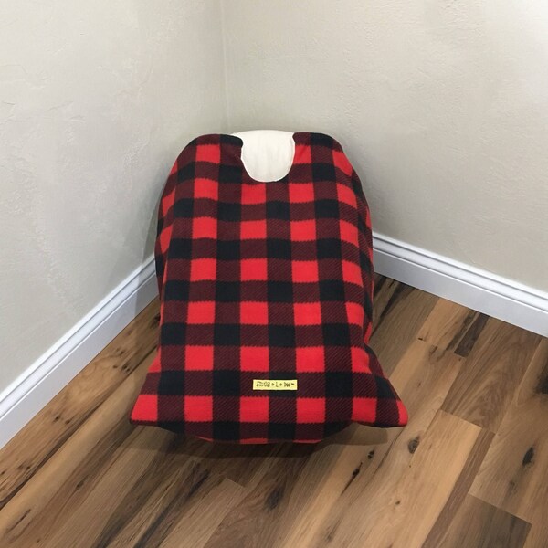 Infant Car Seat Blanket, car seat cover, buffalo plaid car seat cover, car seat carrier blanket, car seat coat, baby carrier blanket, baby