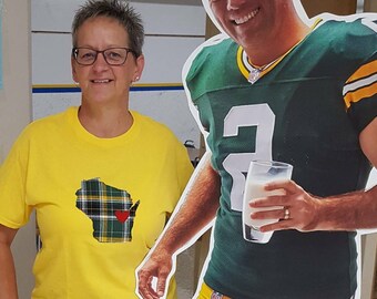 Wisconsin Packer  t-shirt, Wisconsin shirt, packer shirt, Wisconsin with a heart, Applique t-shirt, adult t-shirt