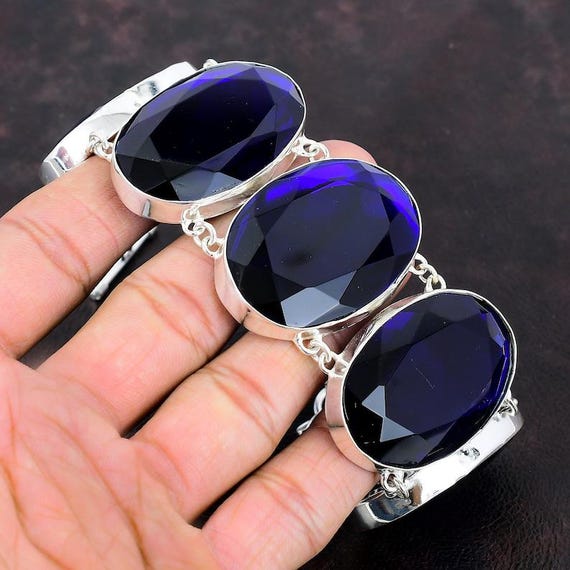 Tanzanite Bracelet: Sterling Silver Adjustable Boho Jewelry