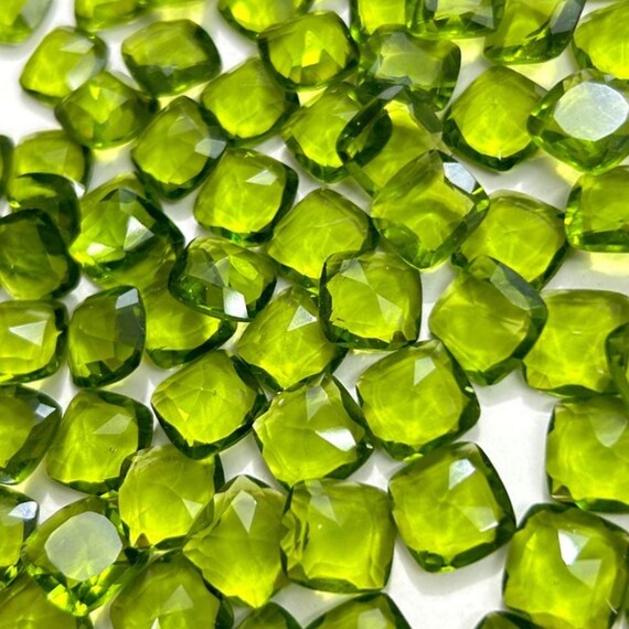 Faceted Peridot Gemstone: Brilliant Cut Loose Stone, 10x10mm