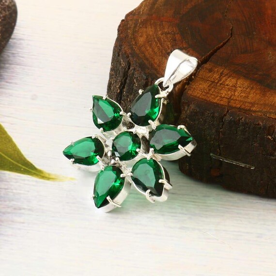 Green Tourmaline Sterling Silver Pendant: Handmade Boho Jewelry