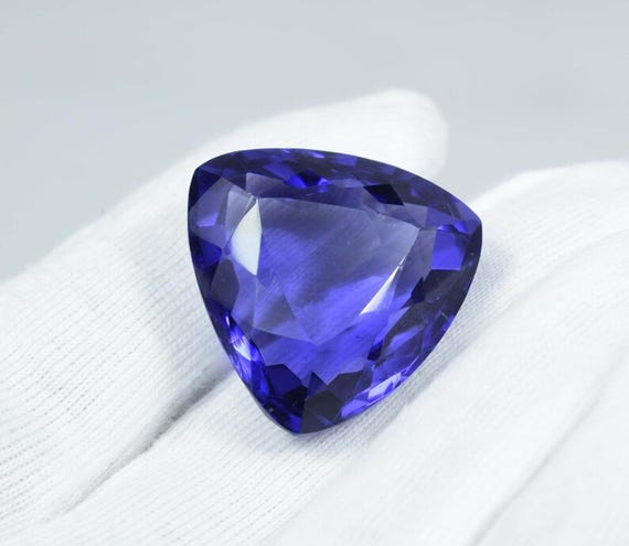 50 Carat Trillion Purple Amethyst Gemstone: Faceted Loose Stone