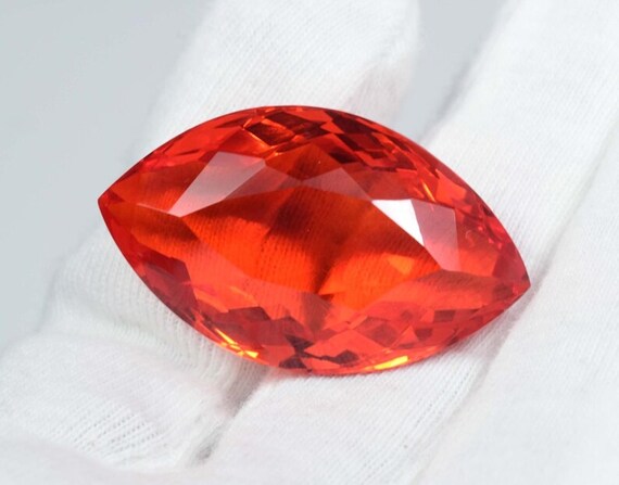 Marquise Cut Orange Topaz Gemstone: Faceted Loose Stone, 70 Carats