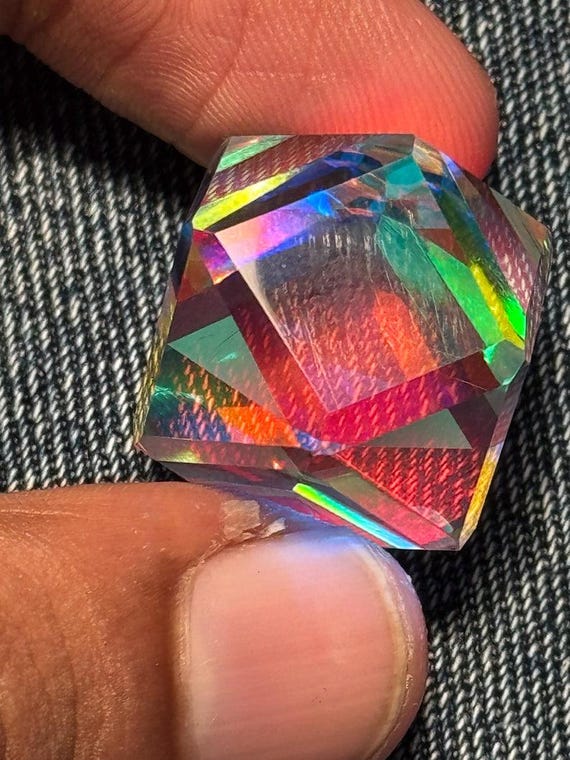 Faceted Mystic Rainbow Topaz Gemstone: Loose Ball Shape Stone