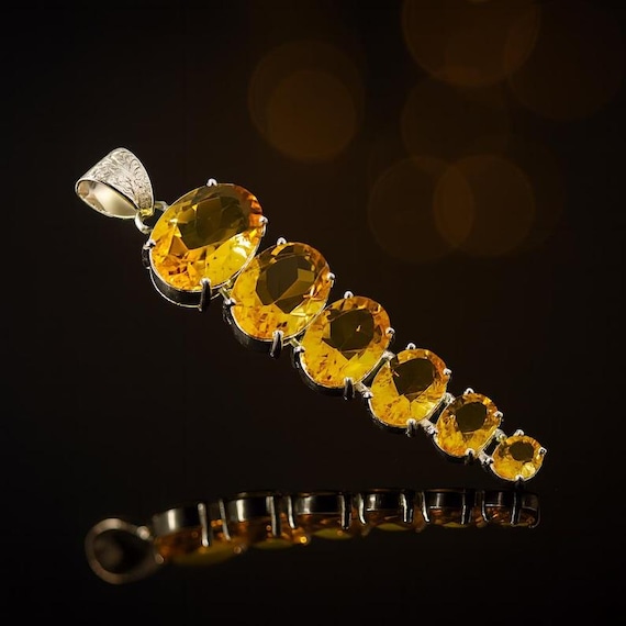 Handmade Citrine Pendant: Sterling Silver Boho Gemstone Jewelry