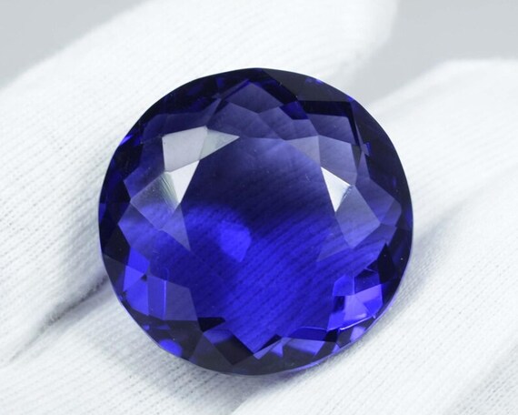 Faceted Purple Amethyst Loose Stone: 90 Carat Round Gemstone, 28mm