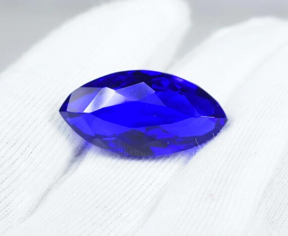 Faceted Marquise Blue Topaz Gemstone: 80 ct Loose Stone