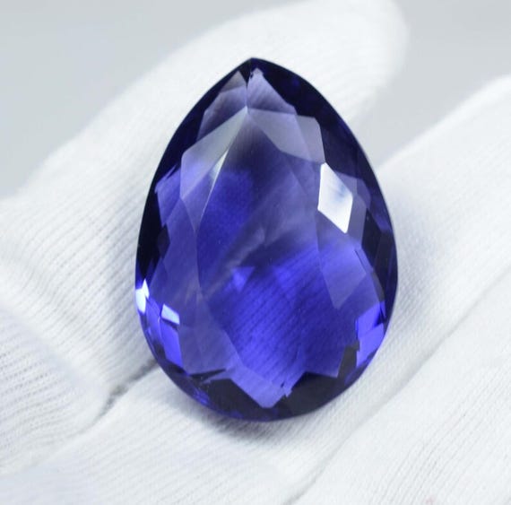 Purple Amethyst Pear Faceted Stone: 66 Carat Loose Gemstone