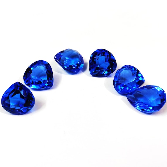 Faceted Heart Dark Blue Topaz Gemstone: 14x14mm Loose Stone