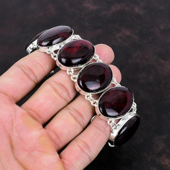 Red Fire Labradorite Bracelet, 925 Sterling Silver Adjustable Chain