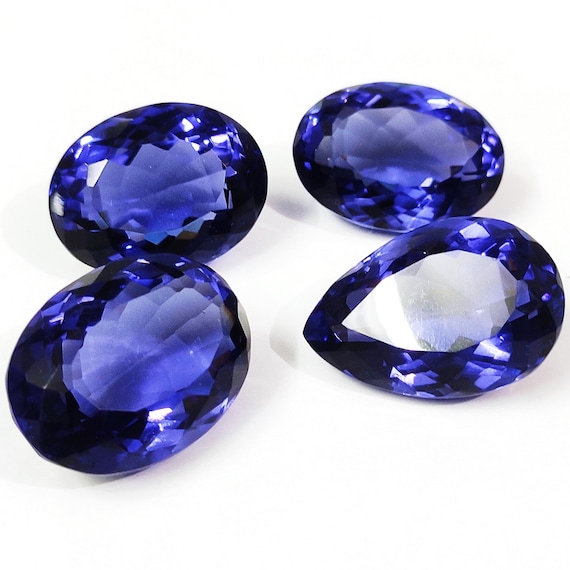 Faceted Tanzanite Gemstone: Oval, Pear, Round, Cushion, Emerald, Baguette, Octagon