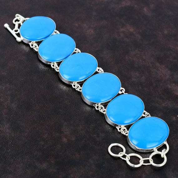 Sleeping Beauty Turquoise Bracelet: Handmade 925 Sterling Silver, Adjustable