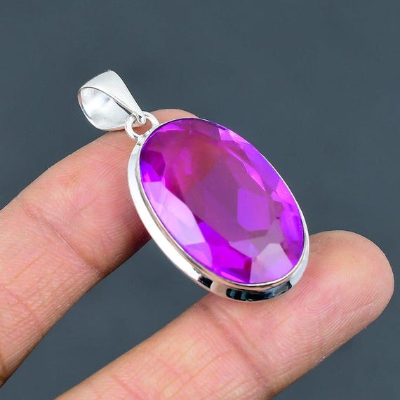 Handmade Sterling Silver Pink Tourmaline Pendant - Boho Healing Jewelry