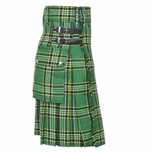 Kilt utilitario tradicional irlandés - Kilt utilitario escocés - Kilts con bolsillos cargo para hombre - Kilt de tartán de 16 oz - Kilt hecho a medida para hombre