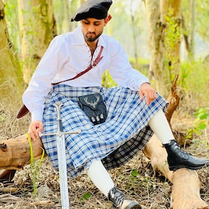 Kilt tradicional escocés de lana acrílica para hombre, disponible en más de 50 tartanes.