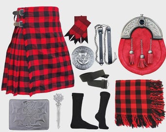 Scottish Men's 9 Pieces Thistle Tartan Wedding Kilt Outfit Available In 50+ Tartans