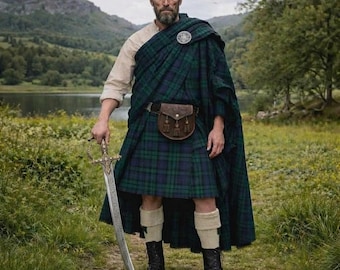 Traditional Scottish Men Highland Great Kilt 16th Century Vintage Kilt Great Kilt Available in 50+ Tartans,