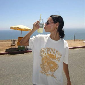 Ganni Lemons T-Shirt, Summer Aesthetic Tee, Unisex Heavy Cotton Shirt, Citrus Print Top, Lemon Graphic Tee image 2
