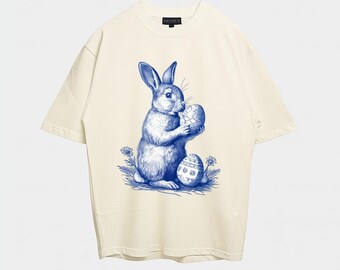 Camiseta de conejito de porcelana azul de DEVOUT