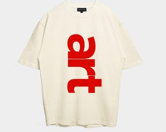 Camiseta artística - Camiseta unisex de algodón grueso, camiseta estampada, camiseta de artista, ropa creativa, diseño abstracto, estilo urbano